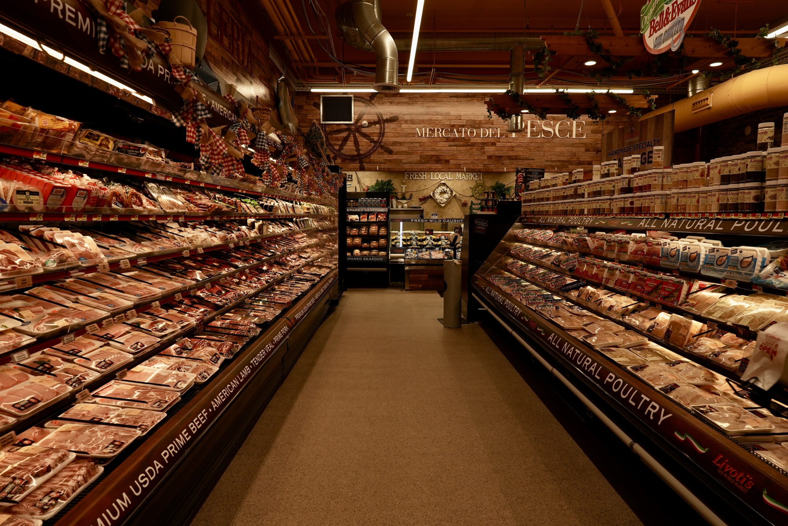 Seafood and poultry for sale at Livoti's Old World Market