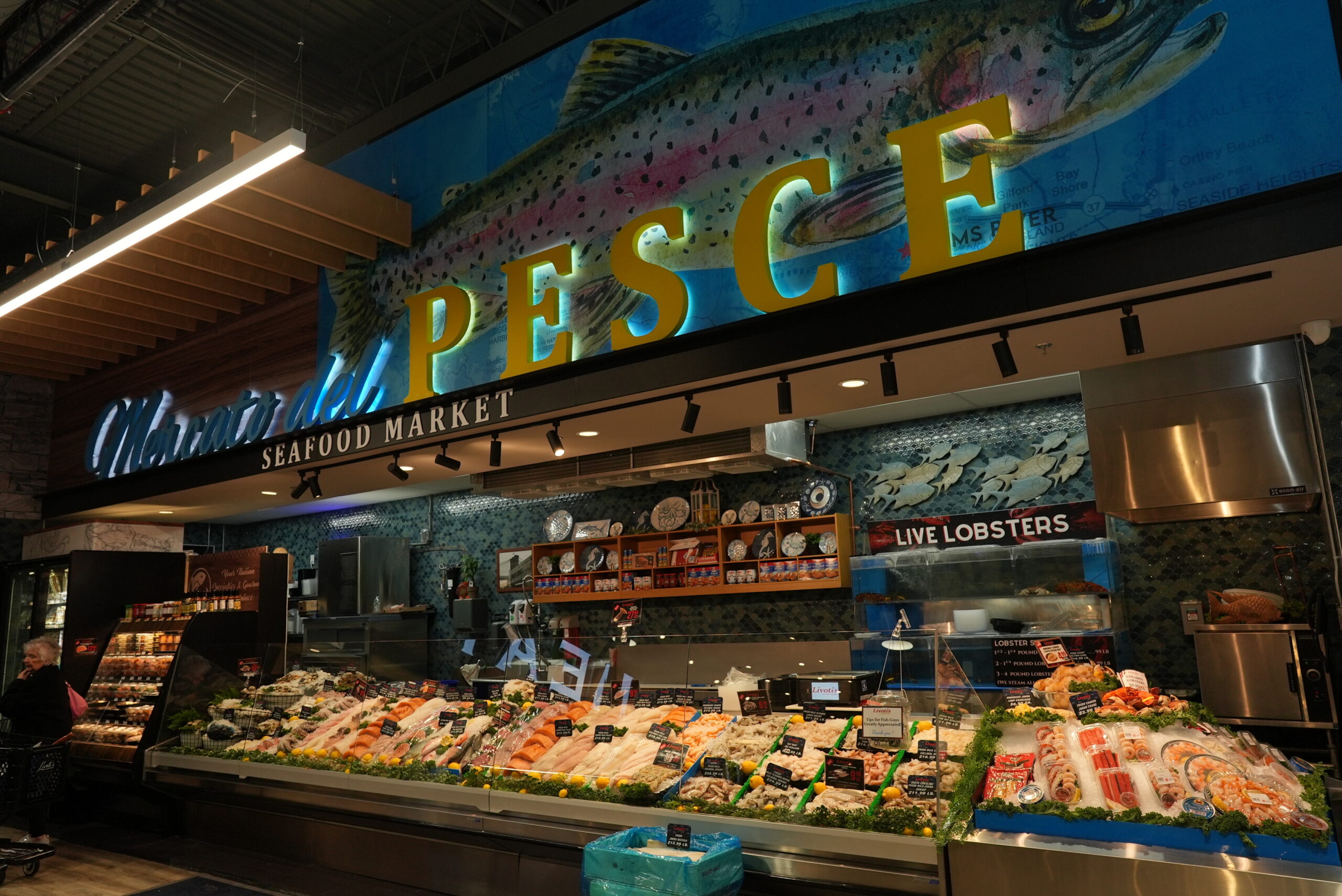 Fresh seafood counter at Livoti's Old World Market in NJ