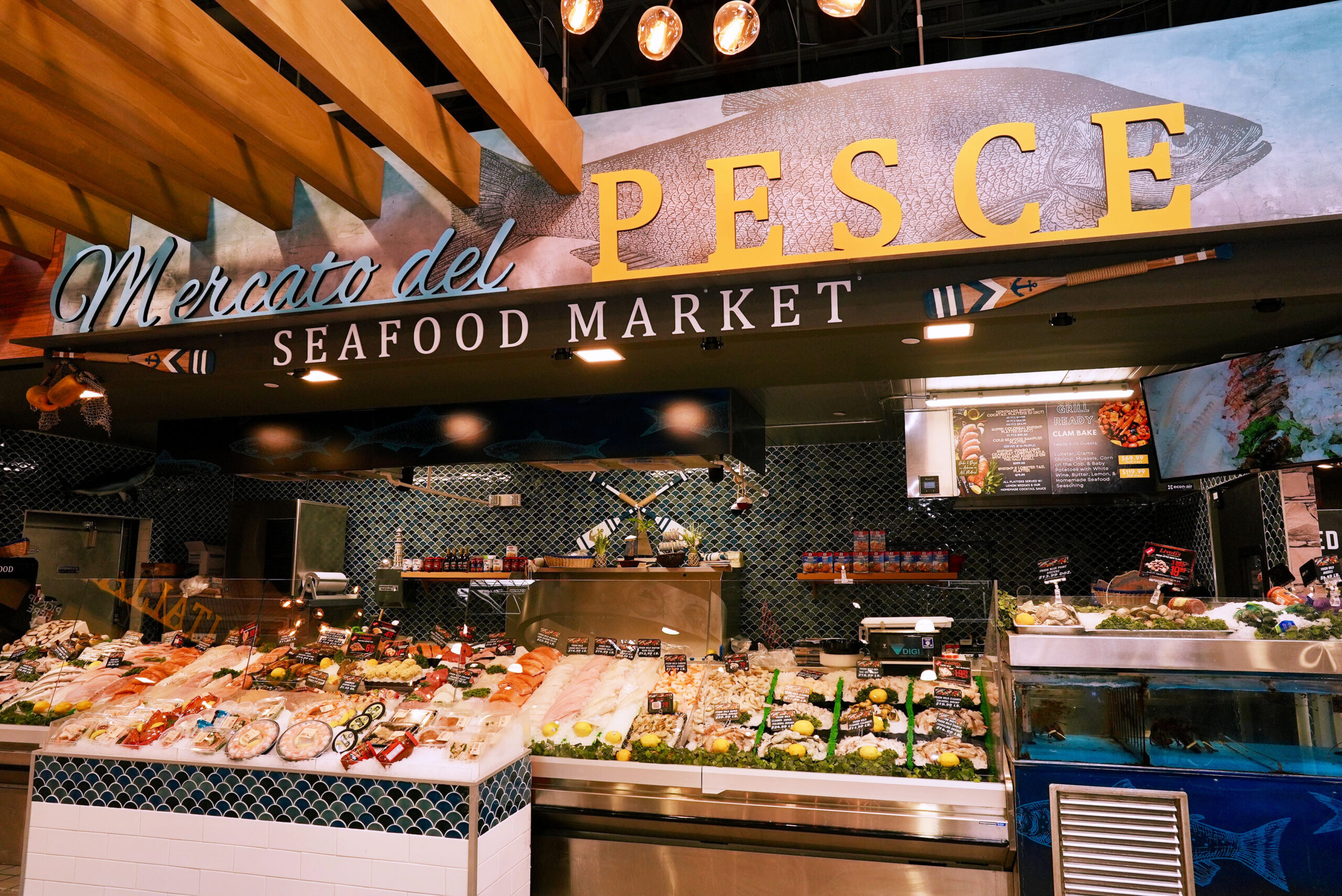 Fresh seafood for sale at Livoti's Old World Market in NJ