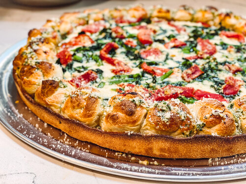 Broccoli rabe pizza made at Livoti's Old World Market