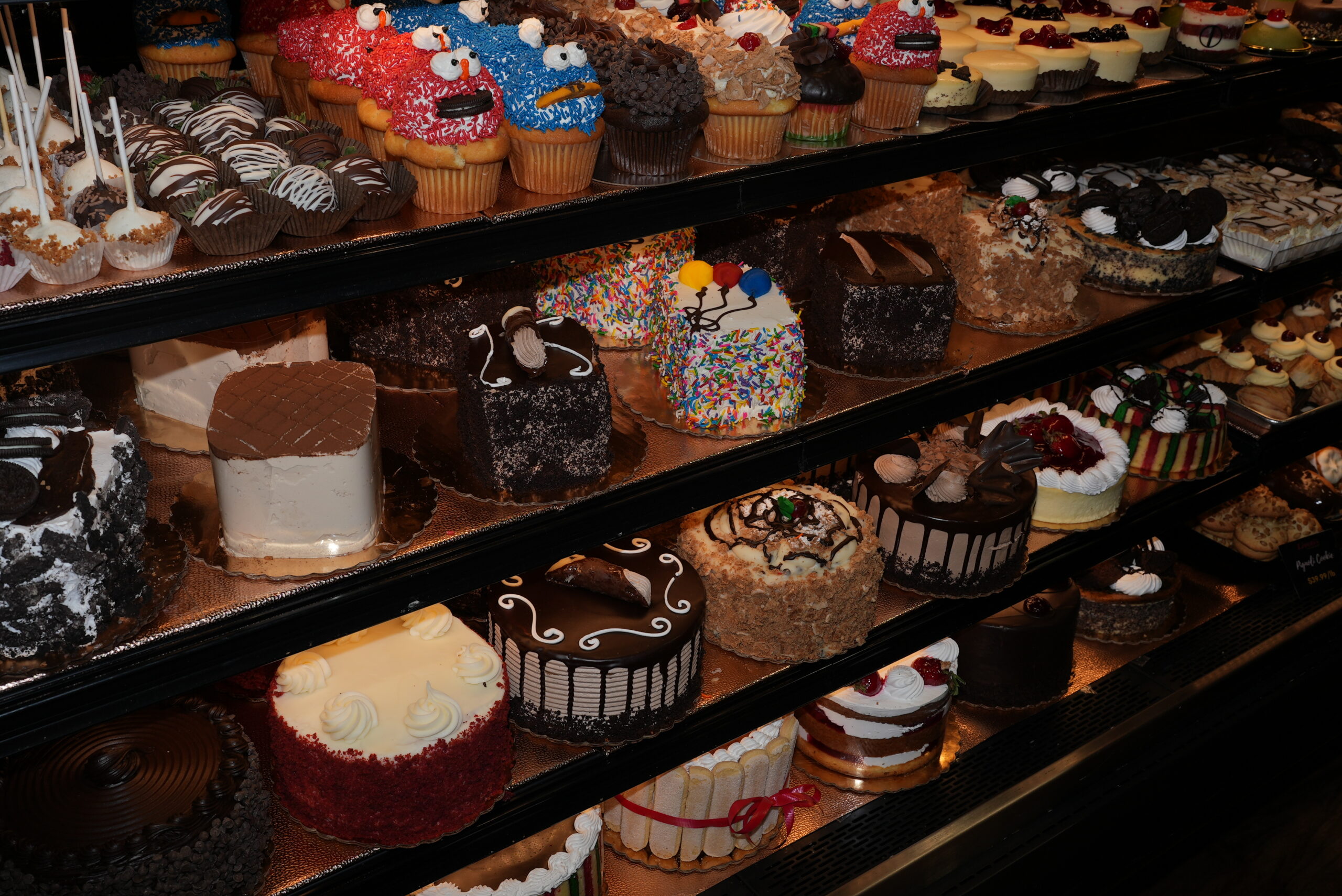 Various cakes and cupcakes on display at Livoti's Old World Market's gourmet Italian bakery in Brick, NJ