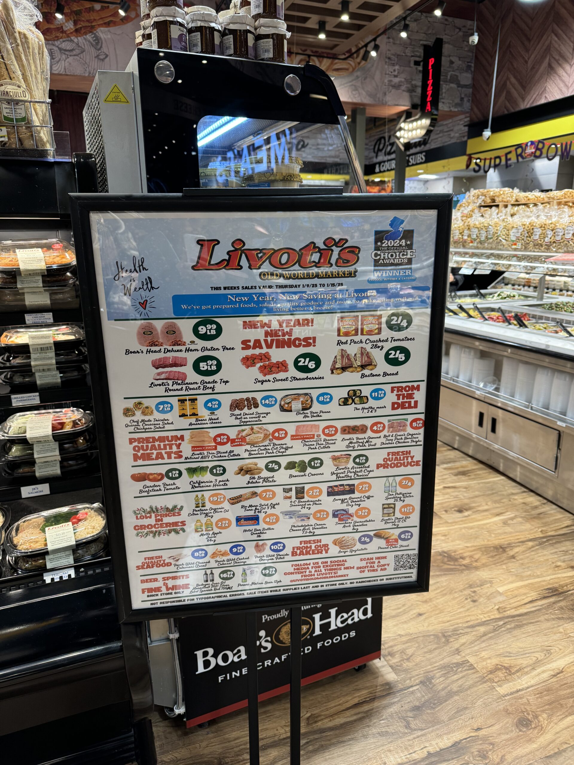 Livoti's weekly specials on display at the Brick, NJ store