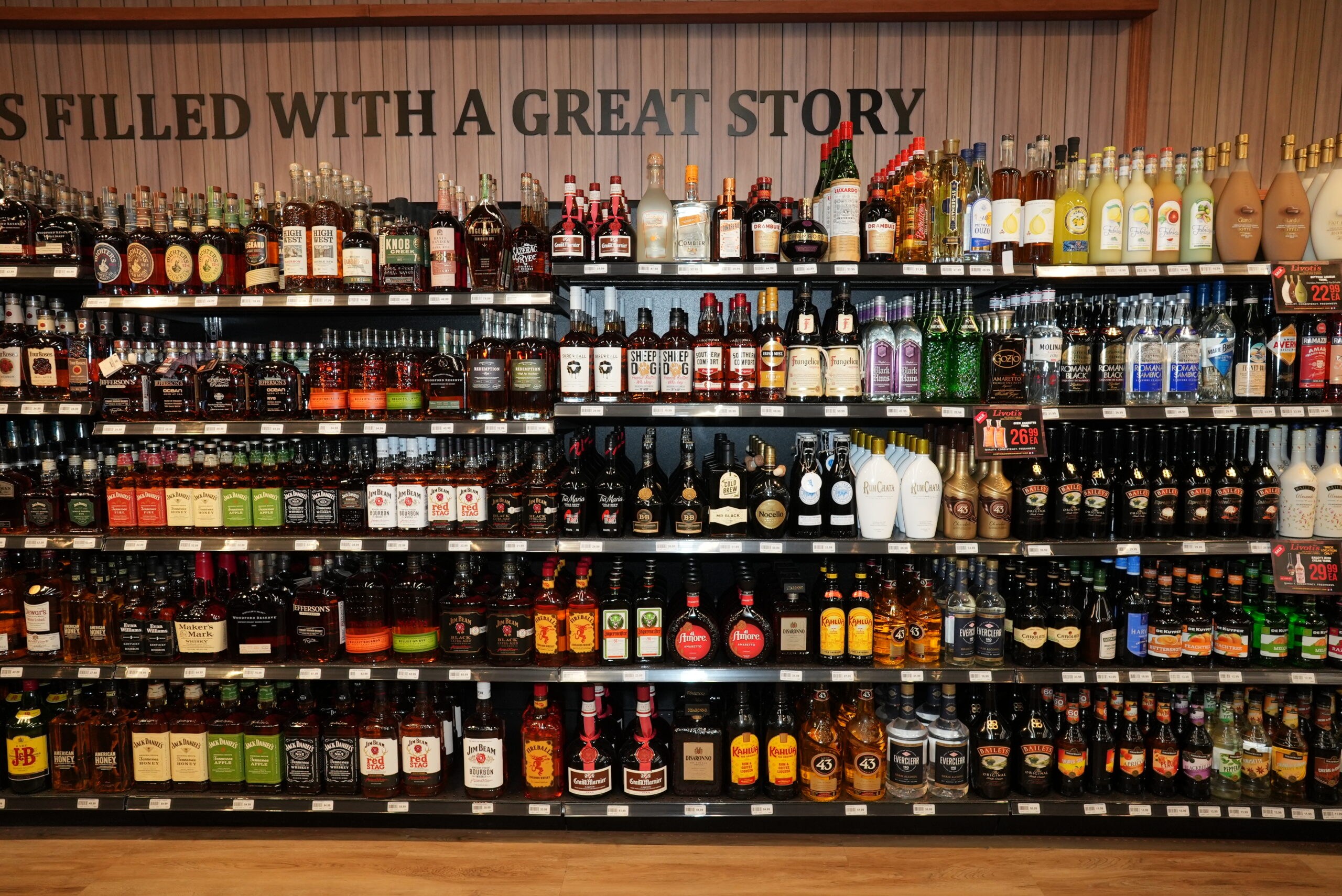 Livoti's Old World Market Brick liquor store spirits selection