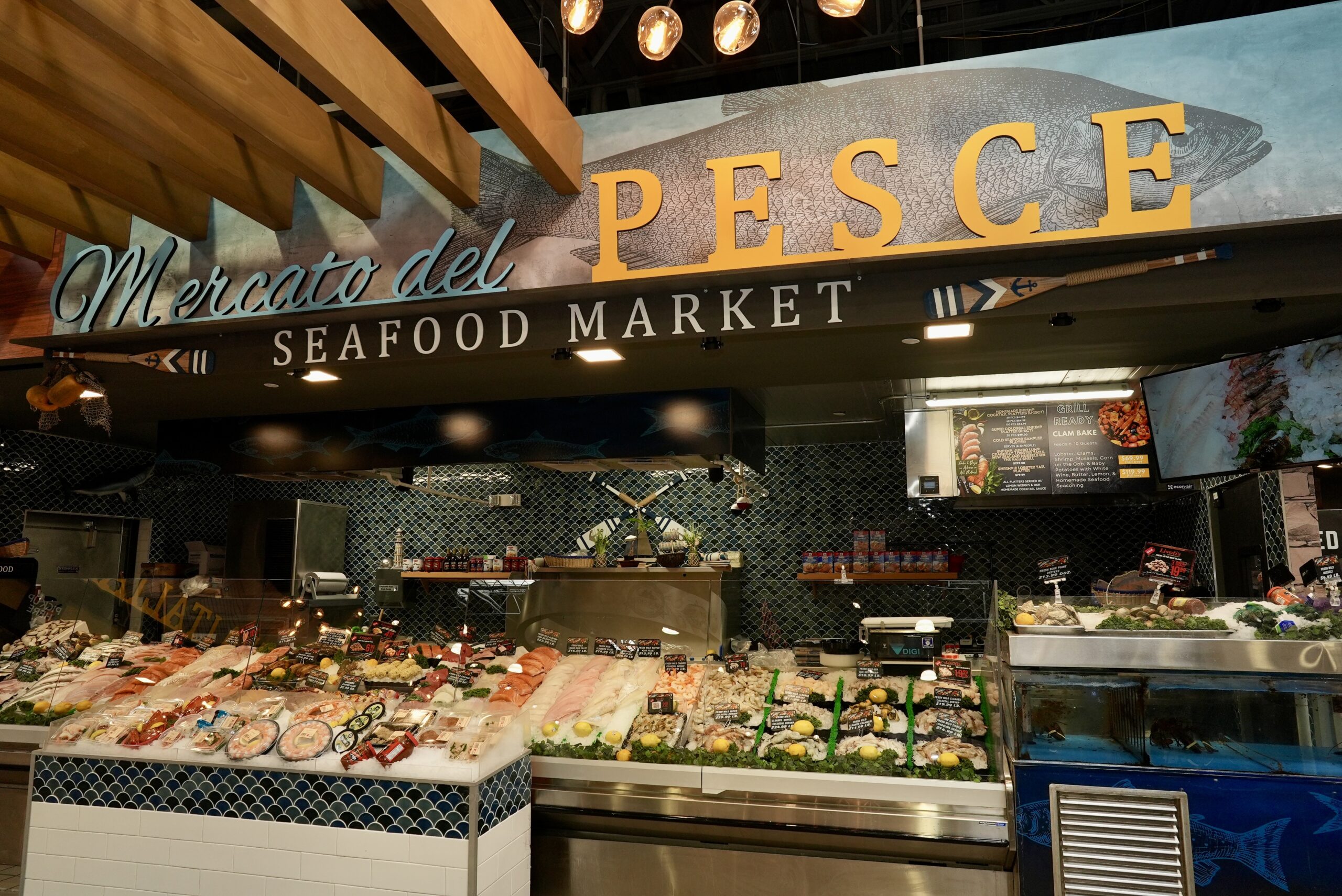 Fresh seafood display at Livoti's Old World Market