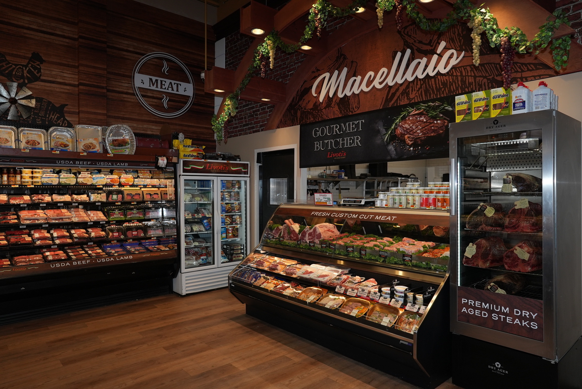Gourmet butcher department at Livoti's Old World Market in Marlboro, NJ