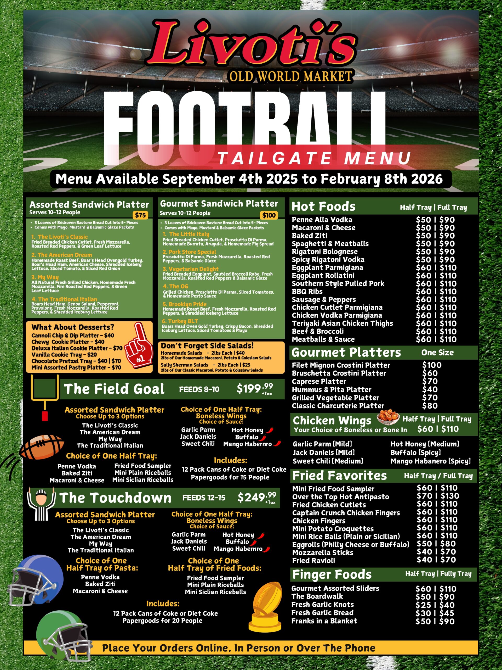 Tailgate Menu